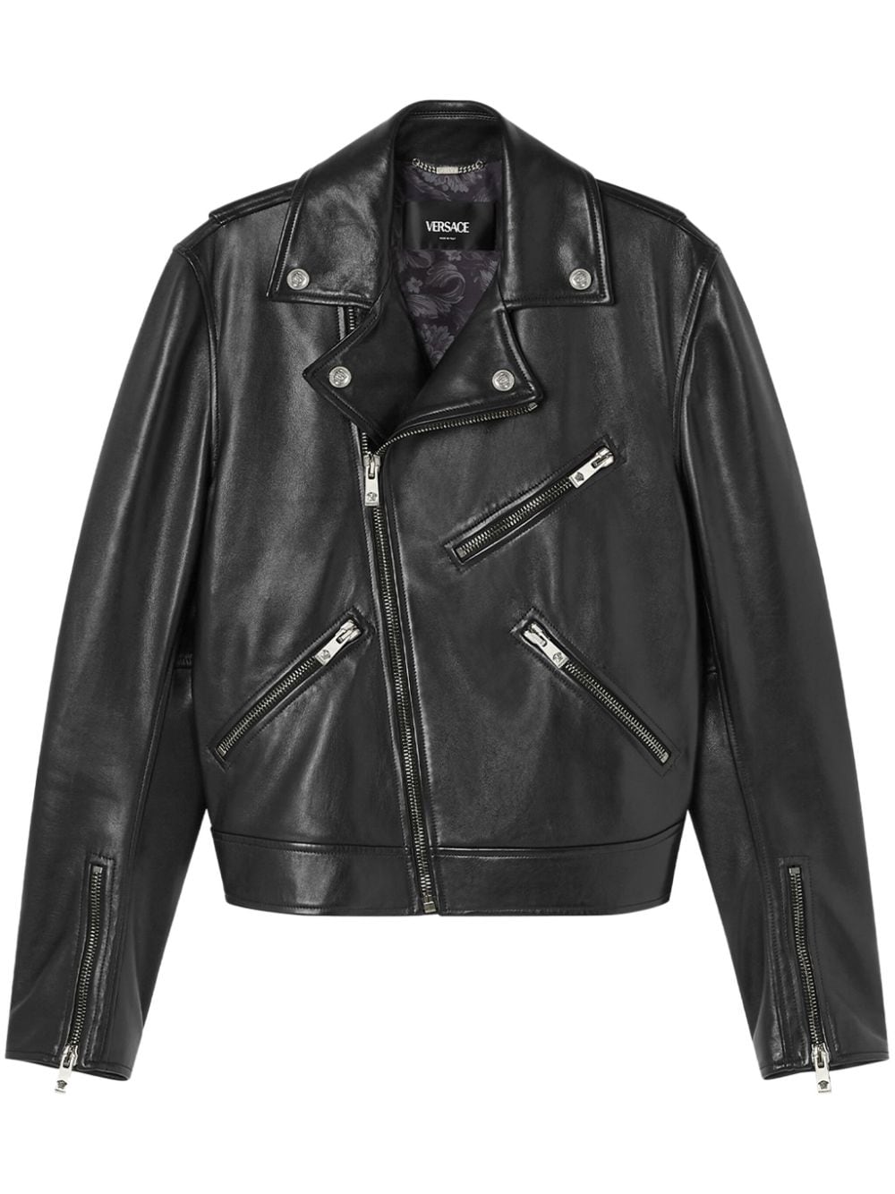 Versace Bikerjacke aus Leder - Schwarz von Versace