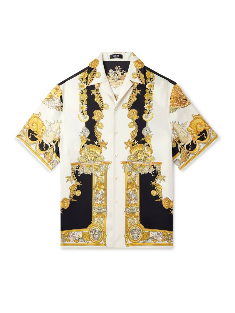 Versace - Camp-Collar Printed Silk-Twill Shirt - Men - Neutrals - IT 46 Versace - Camp-Collar Printed Silk-Twill Shirt - Men - Neutrals - IT 46 von Versace