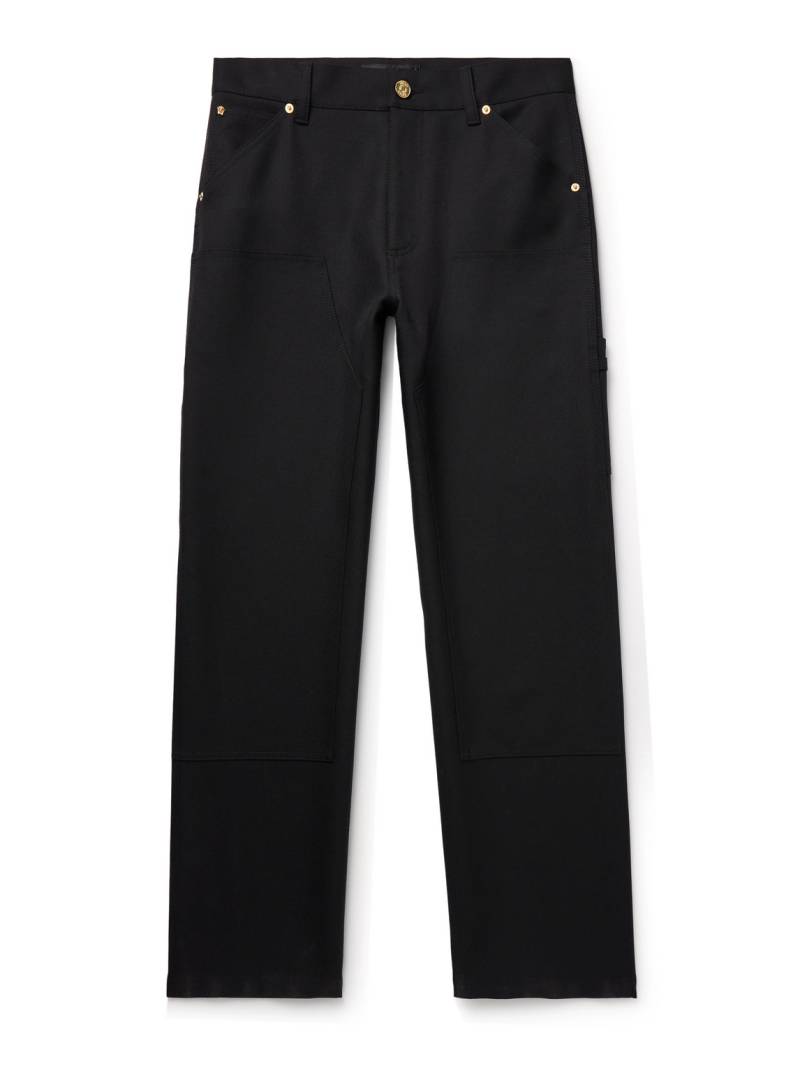 Versace - Cavallery Straight-Leg Virgin Wool-Twill Trousers - Men - Black - IT 48 von Versace