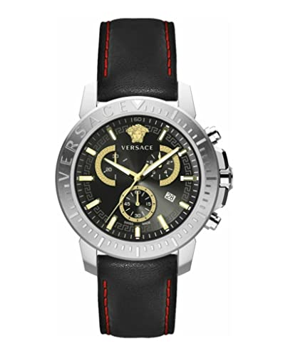 Versace Herren Analog Quarz Uhr mit Leder Armband VE2E00121 von Versace