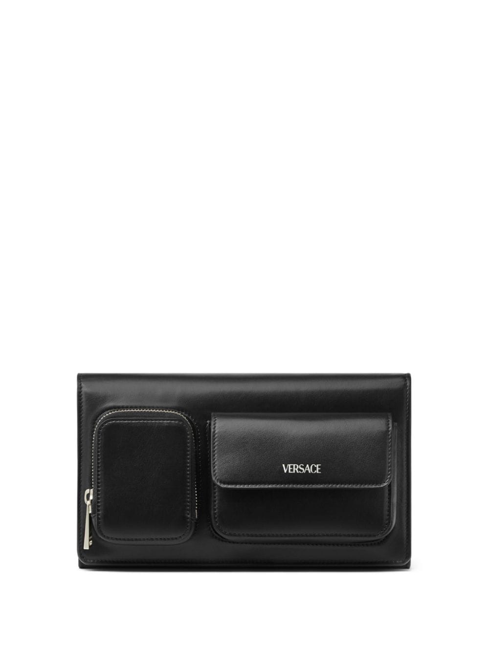 Versace Clutch mit Logo-Stempel - Schwarz von Versace