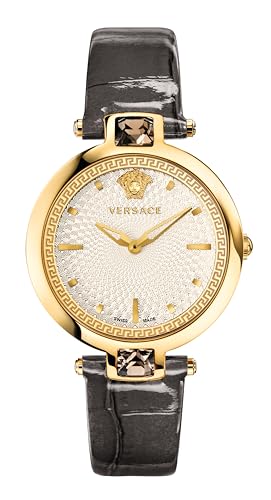 Versace Damen Analog Quarz Uhr mit Leder Armband VAN060016 von Versace