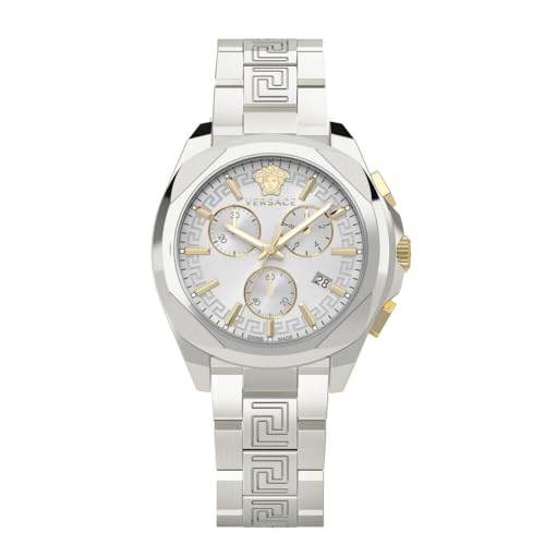 Versace Damen Armbanduhr Chronograph Chrono Lady Silber 40 mm VE3CA0523 von Versace