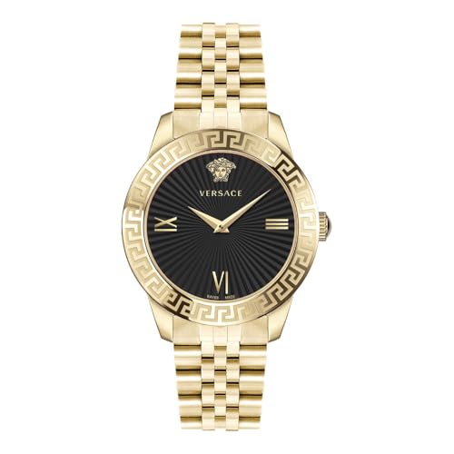 Versace Damen Armbanduhr Greca Signature 38 mm Greca-Signatur auf dem Gehäuse Armband Edelstahl VEVC01121 von Versace