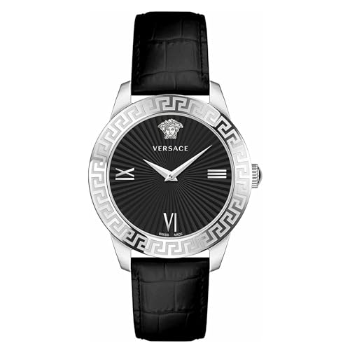 Versace Damen Analog Quarz Uhr mit Leder Armband VEVC008 21 von Versace