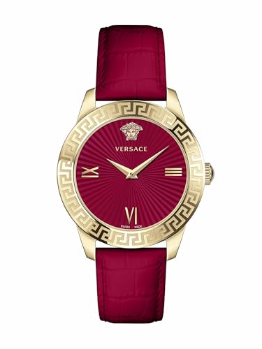 Versace Damen Armbanduhr Greca Signature 38 mm Greca-Signatur auf dem Gehäuse Armband Leder VEVC00921 von Versace