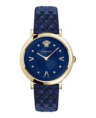 Versace Damen Analog Quarz Uhr mit Leder Armband VEVD003 19 von Versace
