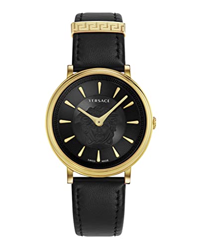 Versace Damen Analog Quarz Uhr mit Leder Armband VE81019 19 von Versace