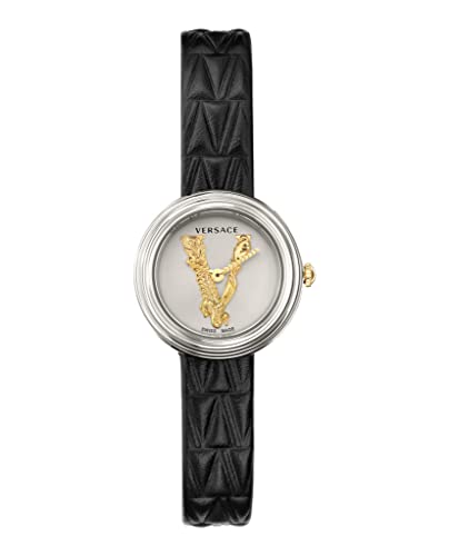 Versace Damen Armbanduhr V-Virtus 28 mm Virtus auf dem Zifferblatt Armband Leder VET300421 von Versace