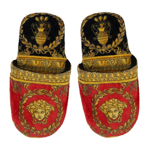 Versace Hausschuhe Frottee I Love Baroque, Größe:M, Farbe:Black/red von Versace