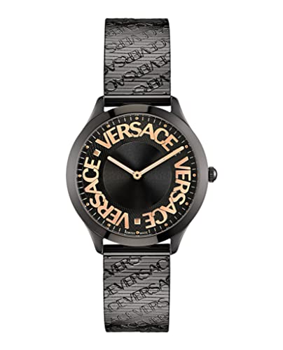 Versace Damen Quarz Armbanduhr aus Edelstahl mit Edelstahl Band - Swiss Made - Logo Halo - VE2O00622 von Versace