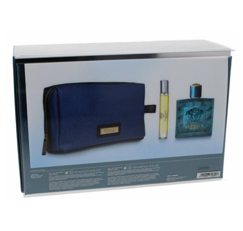 Versace Duft-Set Eros Eau de Toilette 100ml + Mini 10ml + Tasche von Versace