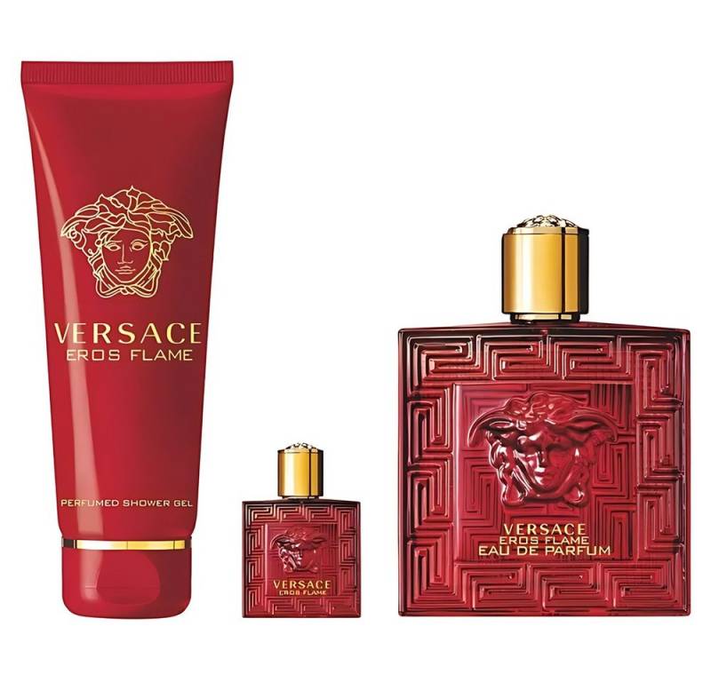 Versace Eau de Parfum Versace Eros Flame SET 100ml EdP + 5ml EdP + 150ml Duschgel Men von Versace