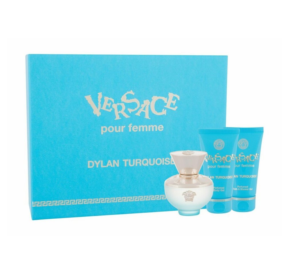 Versace Eau de Toilette Set Dylan Turquoise Edt 50ml + Body Gel 50ml + Shower Gel 50ml von Versace