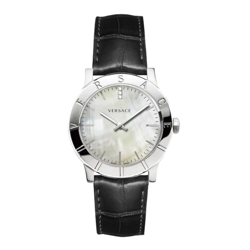 Versace Damen Analog Quarz Uhr mit Leder Armband VQA05 0017 von Versace