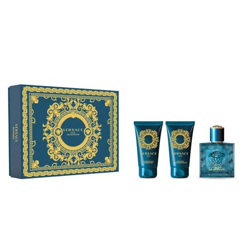 Versace Eros Geschenkset für Herren, Parfüm, Edt, 50 ml, After Shave Conditioner, 50 ml Duschgel von Versace