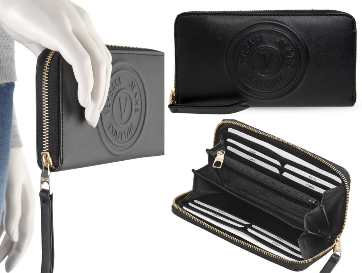 Versace Geldbörse VERSACE Jeans Couture Wallet Geldbörse Portemonnaie Tasche Bag Vegan G von Versace