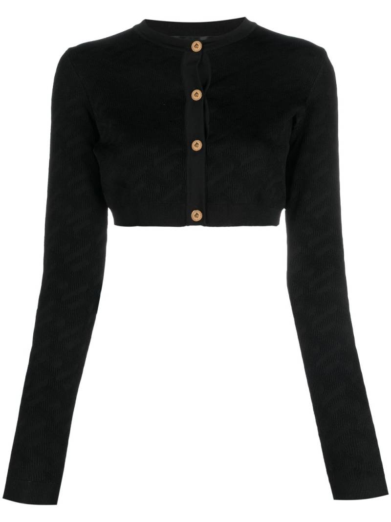 Versace Gerippter Cropped-Cardigan - Schwarz von Versace