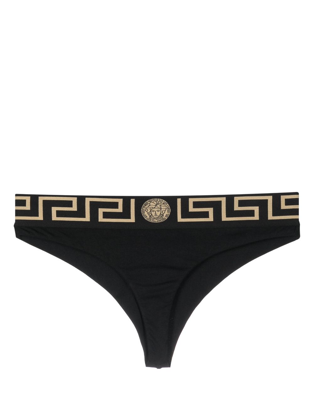 Versace Slip mit Greca-Bund - Schwarz von Versace