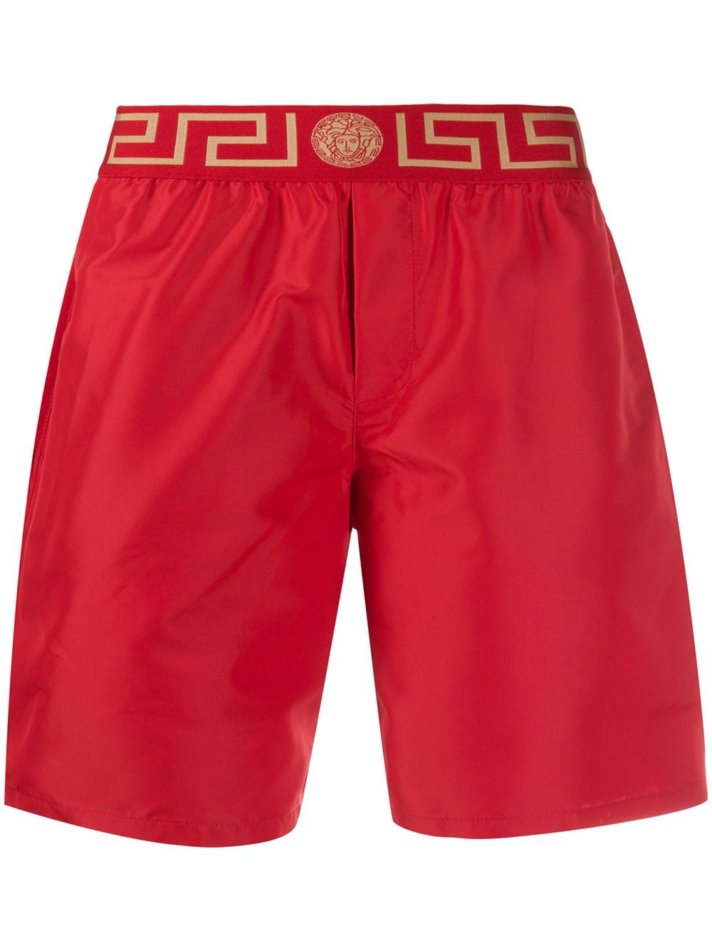 Versace Badeshorts mit Greca-Bund - Rot von Versace