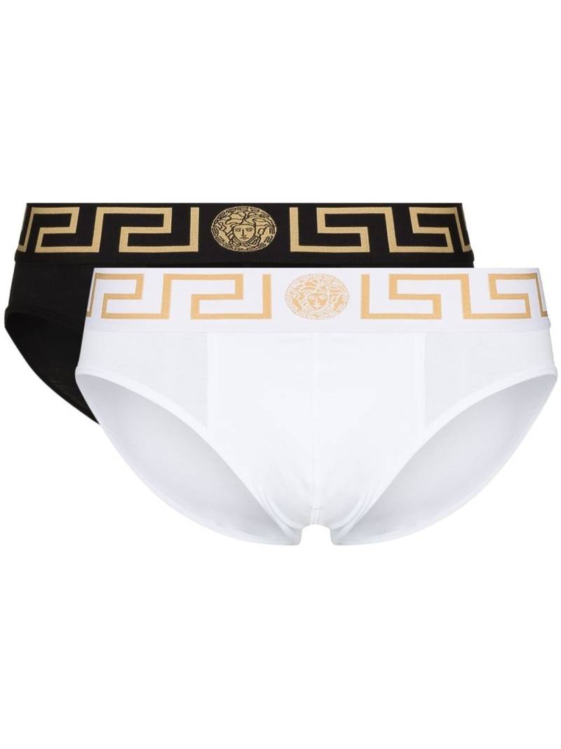 Versace Slip mit Greca-Rand - Schwarz von Versace