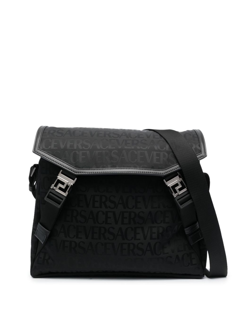 Versace Kuriertasche mit Greca-Schild - Schwarz von Versace