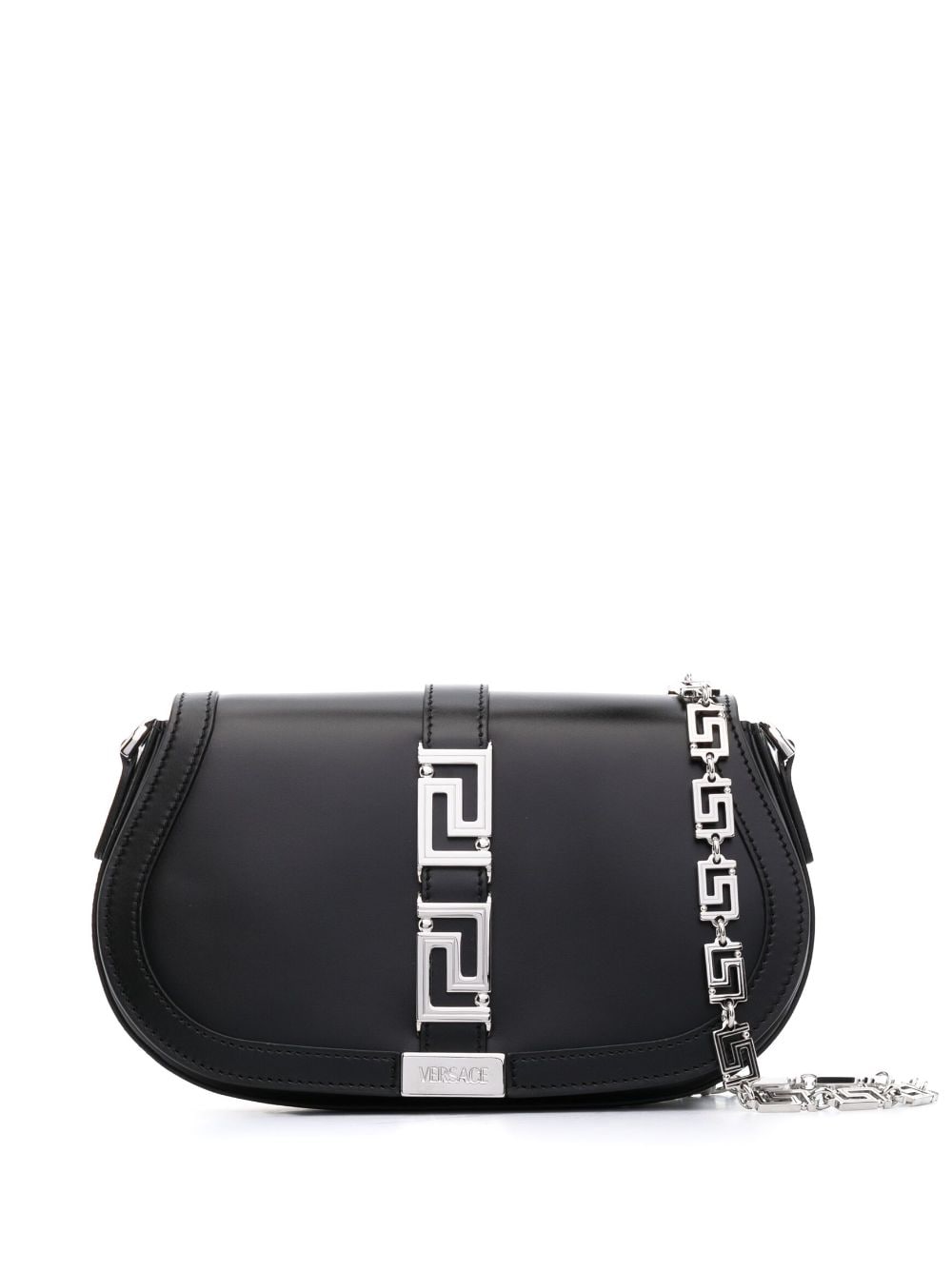 Versace Schultertasche mit Greca-Schild - Schwarz von Versace