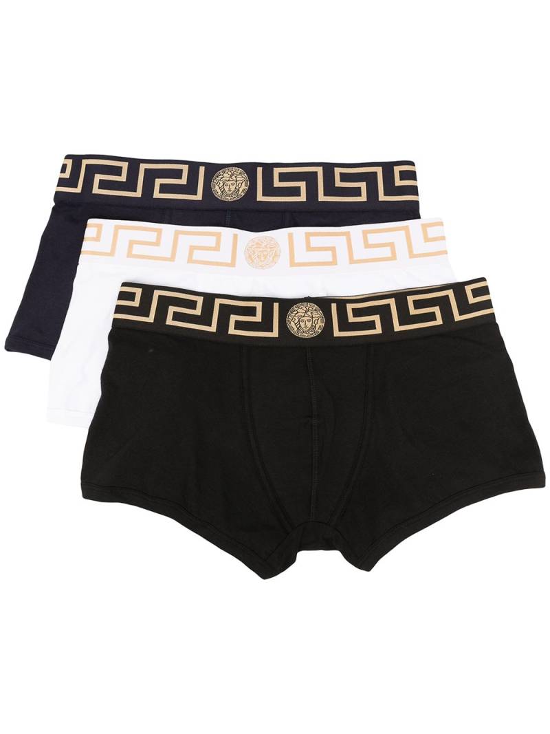 Versace Shorts mit Greca-Bund - Schwarz von Versace