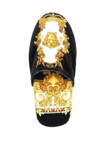 Versace Hausschuhe Medusa Renaissance Print Slippers, Größe:M, Farbe:Black/White von Versace