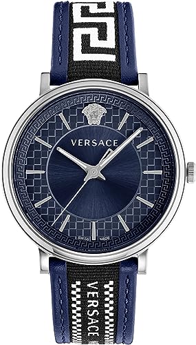 Versace Herren Analog Quarz Uhr mit Leder Armband VE5A011 21 von Versace
