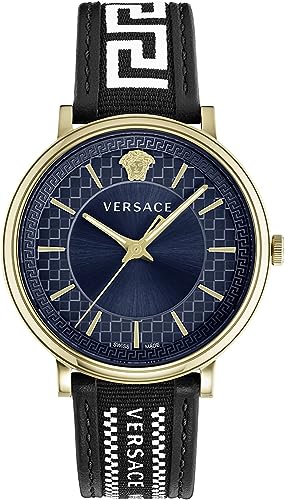 Versace Herren Analog Quarz Uhr mit Leder Armband VE5A018 21 von Versace