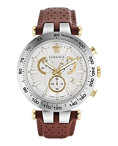 Versace Herren Analog Quarz Uhr mit Leder Armband VEJB00122 von Versace