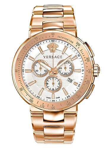 Versace Herren Armbanduhr Mystique Sport 46 mm Chronograph Armband Edelstahl VFG180016 von Versace