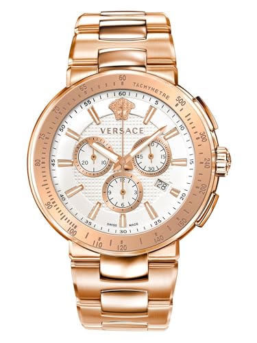 Versace Herren Armbanduhr Mystique Sport 46 mm Chronograph Armband Edelstahl VFG180016 von Versace