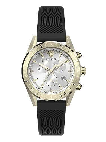 Versace Herren Armbanduhr V-Chrono 45 mm Chronograph, Datumsfenster Armband Silikon VEHB00919 von Versace