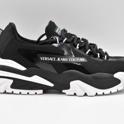 Versace Herren Schwarz-weiß Leder Schnürschuhe von Versace