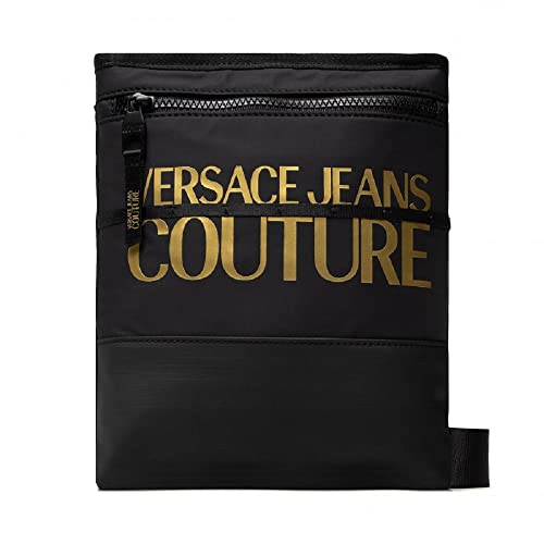 Borsa a tracolla versace jeans couture messanger nylon logo - nero/gold - uni von Versace Jeans