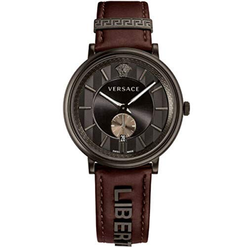 Versace Herren Uhr Armbanduhr V-Circle/The Manifesto Edition VBQ040017 Leder von Versace