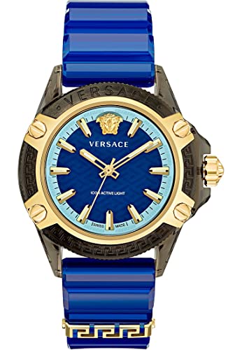 Versace Herren-Uhren Analog Quarz One Size Blau 32023537 von Versace