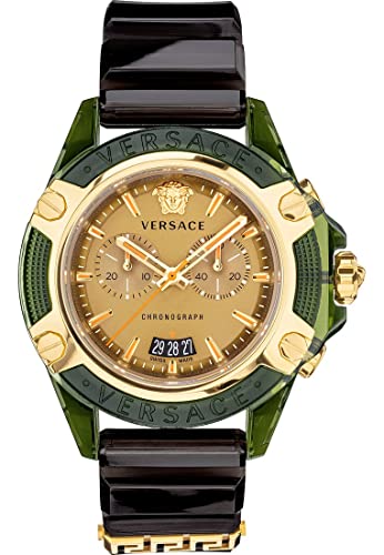 Versace Herren-Uhren Analog Quarz One Size Grün 32020338 von Versace