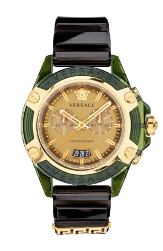 Versace Herren-Uhren Analog Quarz One Size Grün 32020338 von Versace