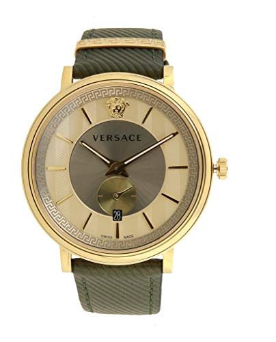 Versace Herren analog Quarz Uhr mit Leder Armband VBQ030017 von Versace