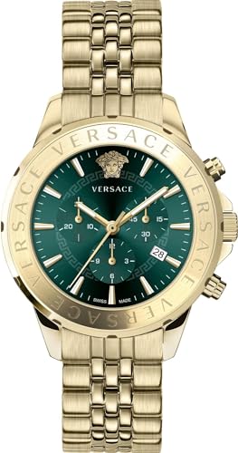Versace Herrenuhr Chrono Signat Quarz grün | Herrenuhr | Quarz | goldfarben von Versace