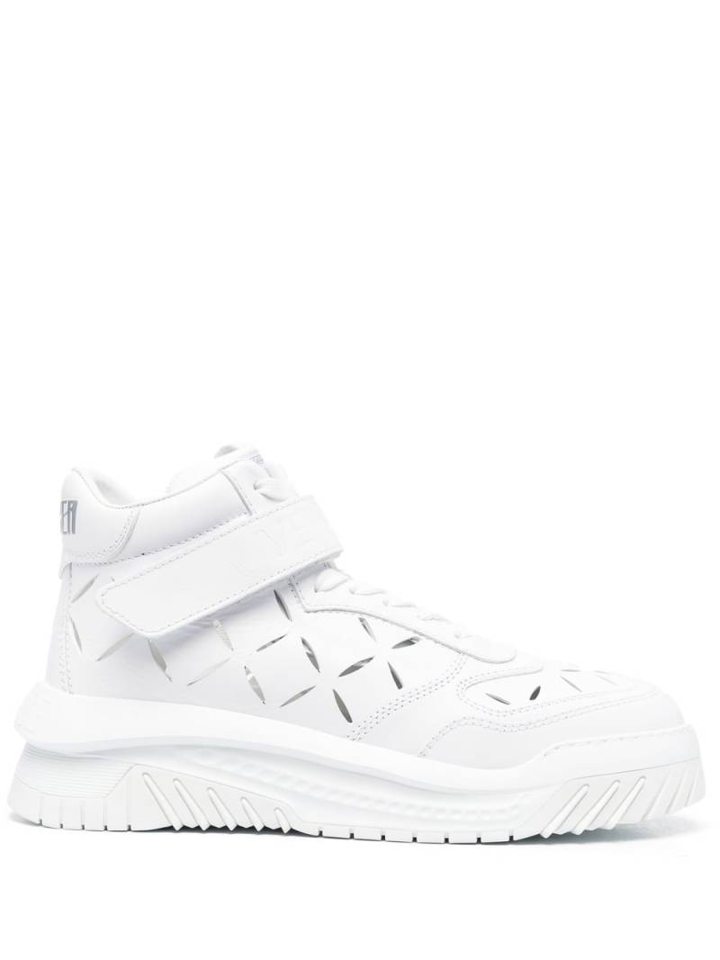 Versace High-Top-Sneakers aus Leder - Weiß von Versace