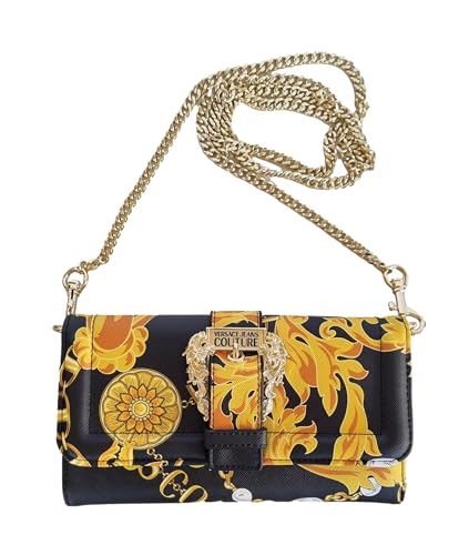 Versace Jeans Couture Clutch, Umhängetasche, Portemonnaie, Schwarz-Gold von VERSACE JEANS COUTURE