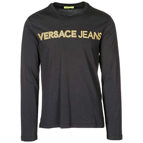 Versace Jeans Herren Langarmshirt Nero/Schwarz/Gold von Versace