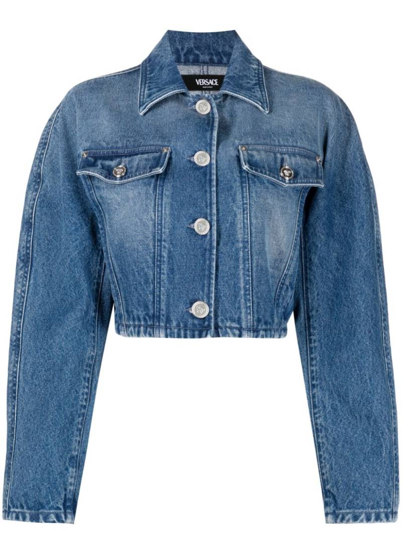 Versace Klassische Cropped-Jeansjacke - Blau von Versace