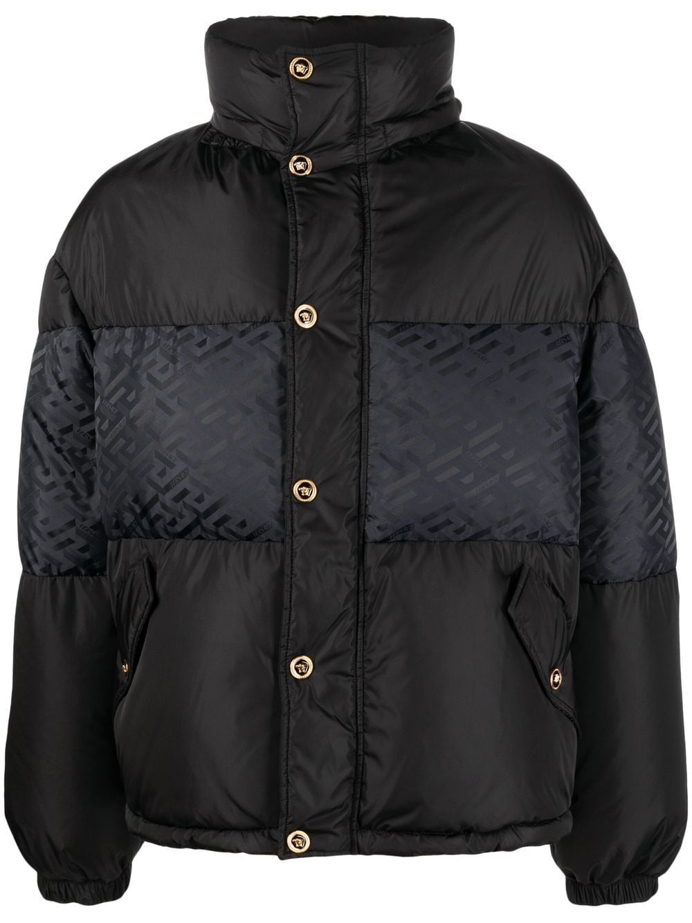 Versace Daunenjacke mit La Greca-Muster - Schwarz von Versace