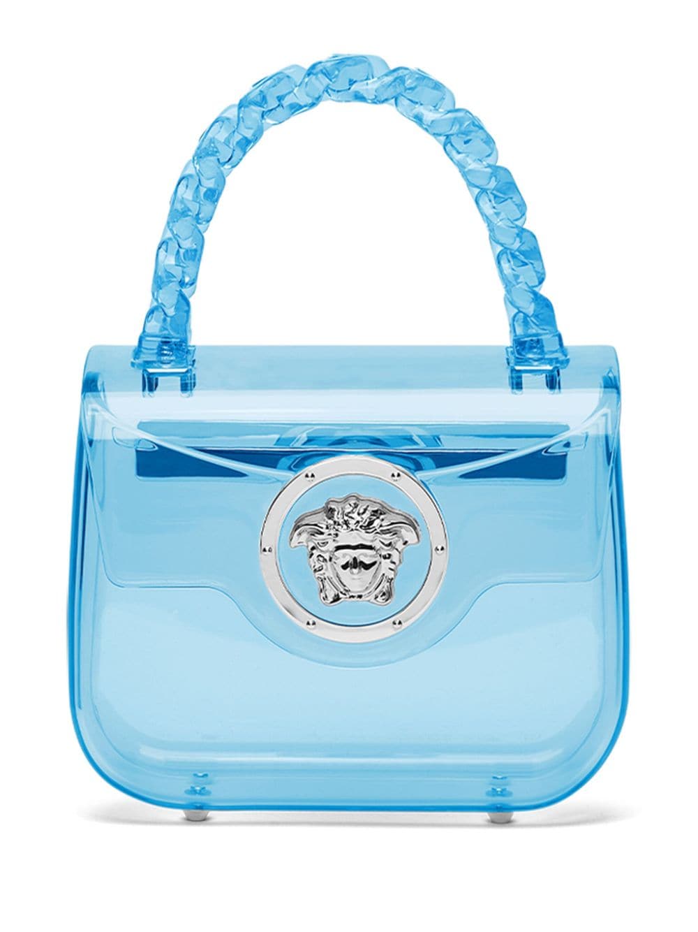 Versace La Medusa Mini-Tasche mit Logo-Schild - Blau von Versace