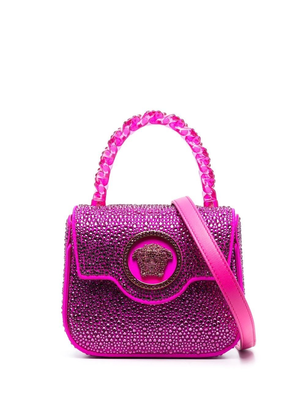 Versace La Medusa Mini-Tasche mit Kristallen - Rosa von Versace